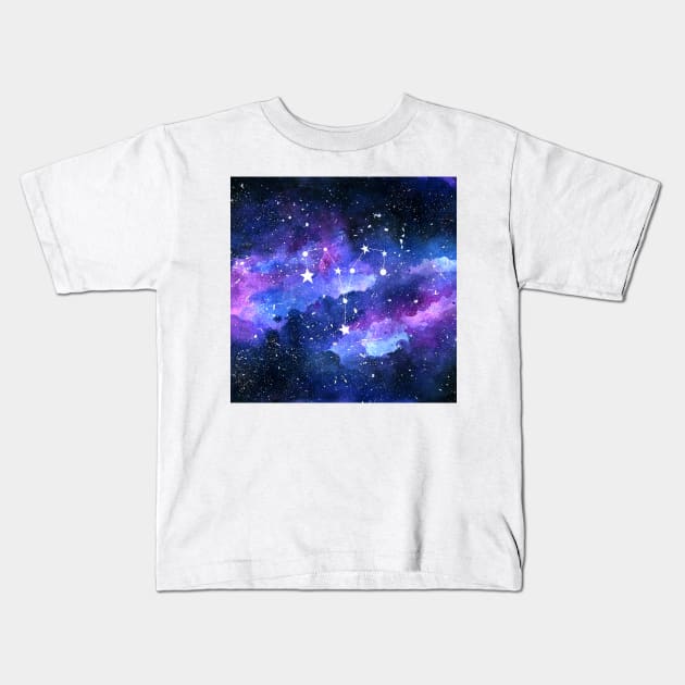 Galaxy Aries Star Sign Kids T-Shirt by KathrinLegg